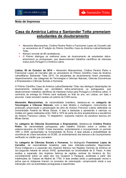 06/10/2014 - Casa da América Latina e Santander Totta premeiam