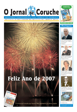 Feliz Ano de 2007 - O Jornal de Coruche