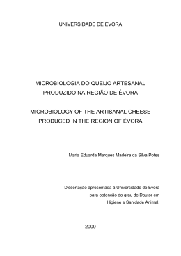 Microbiologia do queijo artesanal produzido na região de Évora