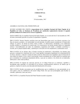 Ley Nº 62 CÓDIGO PENAL Cuba 29 de diciembre, 1987