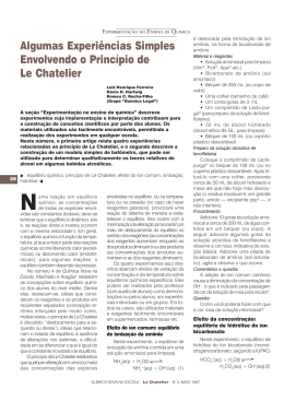 Algumas experiências simples envolvendo o princípio de Le Chatelier