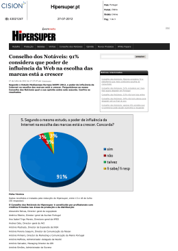 91% considera que poder de influência da Web na