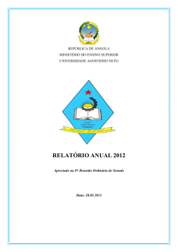 Relatório do Ano de 2012 - Universidade Agostinho Neto