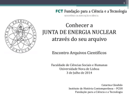 Conhecer a Junta de Energia Nuclear através do arquivo
