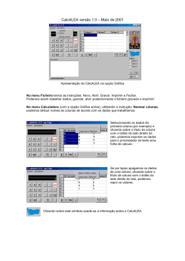 CalcALEA versão 1.0 – Maio de 2001