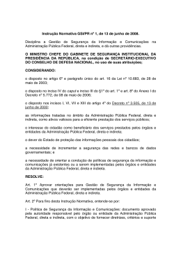 Instrução Normativa GSI/PR nº 1, de 13 de junho de 2008