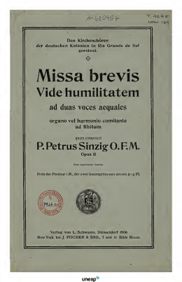 Missa brevis vide humilitatem - Partitura completa