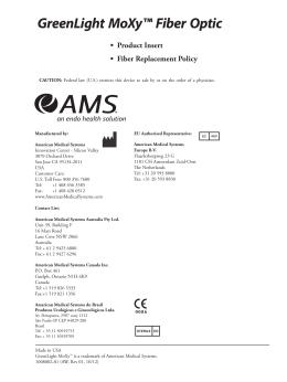 GreenLight MoXy™ Fiber Optic - AMS Labeling Reference Library