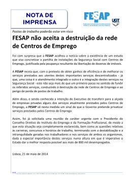 FESAP não aceita a destruição da rede de Centros de Emprego