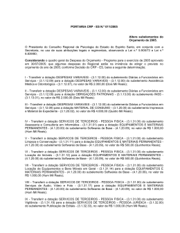 PORTARIA CRP - ES N.º 011/2005 Altera subelementos - CRP-16