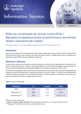 Boletim Técnico 13 (PCV2 e M. hyo)