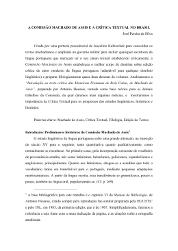 A Comissão Machado de Assis e a crítica textual no Brasil