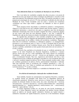 Nota editorial do Índice do Vocabulário de Machado de Assis 2x