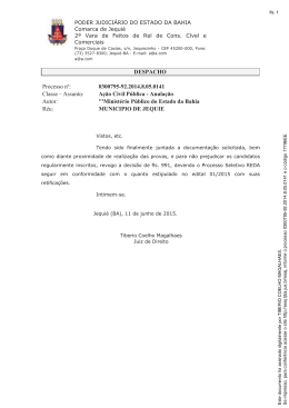 DESPACHO Processo nº: 0300795-92.2014.8.05.0141 Classe