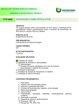 INTRODUÇÃO A FIBRA ÓPTICA E PCM TTTP-0059