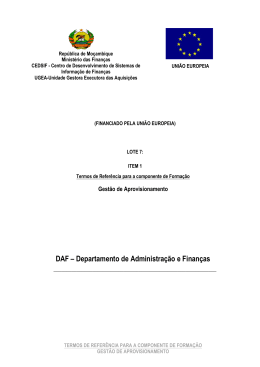 DAF – Departamento de Administração e Finanças