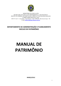 MANUAL DE PATRIMÔNIO