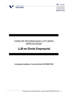 LLM em Direito Empresarial - FGV DIREITO RIO 2012 2