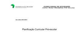 Planificação Curricular Pré-escolar Ano lectivo 2011-2012