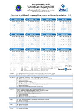 calendário acadêmico do ppgcf 2015 - Unifal-MG