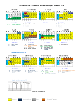 Calendário 2015 - Faculdades Ponta Grossa