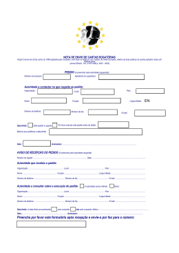 Preencha por favor este formulário após recepção e envie