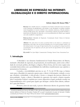 LIBERDADE DE EXPRESSÃO NA INTERNET