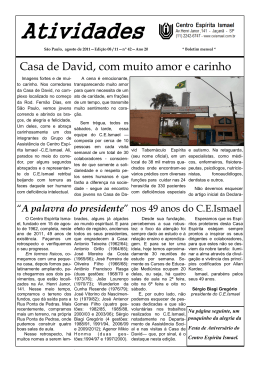 Atividades - Jornal do CEI, agosto de 2011