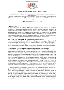 Modelo do Resumo - Universidade Estadual de Feira de Santana