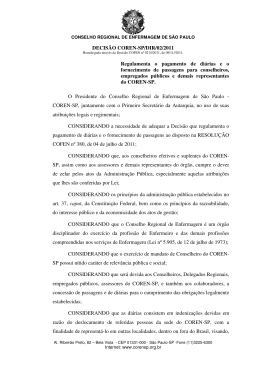 DECISÃO COREN-SP/DIR/02/2011 Regulamenta o pagamento de