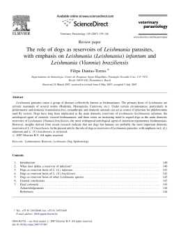 The role of dogs as reservoirs of Leishmania parasites, with