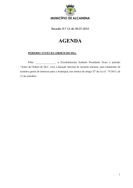 Agenda da Reunião - União das Freguesias de Alcanena e Vila