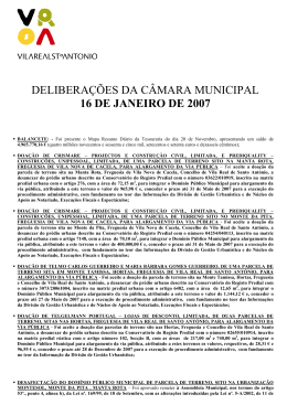 Deliberação - Câmara Municipal de Vila Real de Santo António