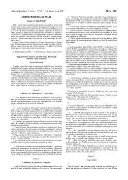 Regulamento Interno da Biblioteca Municipal António Lobo Antunes
