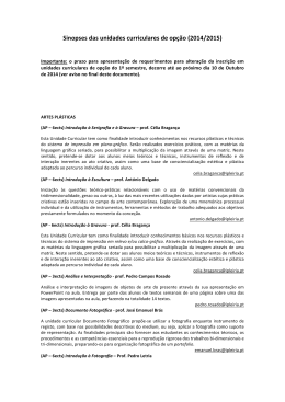 Sinopses das unidades curriculares de opção (2014/2015)