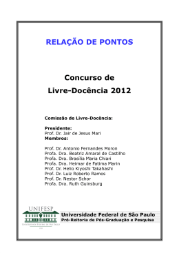Listagem de Pontos - Livre-Docência 2012