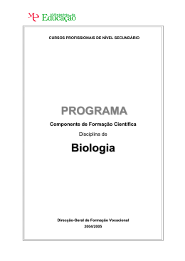 Programa de Biologia - Catálogo Nacional de Qualificações
