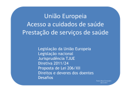 União Europeia Acesso a cuidados de saúde Prestação de serviços