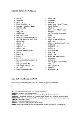 Lista de comandos AutoCAD