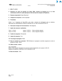 1- ECE n : 3.47.01 2- Esquema de corte de geração em Itaipu 50Hz