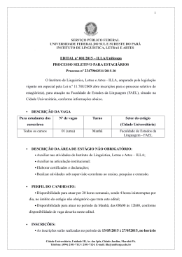 EDITAL nº 001/2015 – ILLA/Unifesspa PROCESSO SELETIVO