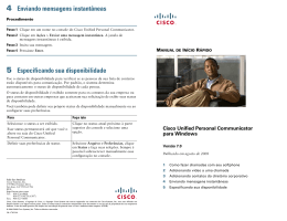 MANUAL DE INÍCIO RÁPIDO Cisco Unified Personal Communicator