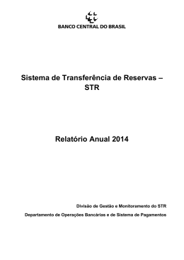 Relatório Anual do STR - Banco Central do Brasil