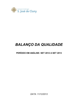 Balanço da Qualidade 2012/2013