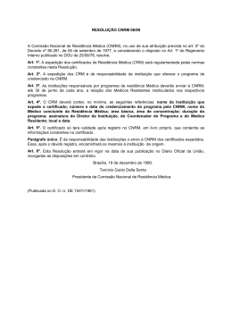 RESOLUÇÃO CNRM 06/80 A Comissão Nacional de Residência