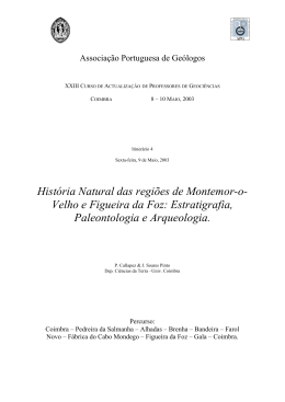 Velho e Figueira da Foz: Estratigrafia, Paleontologia e Arqueologia.