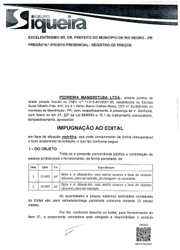 IMPUGNAÇÃO AO EDITAL - Prefeitura Municipal de Rio Negro