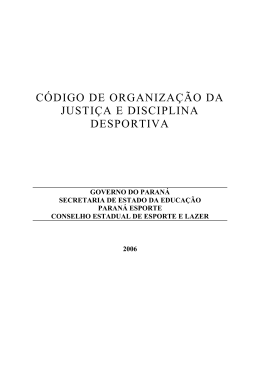 código de organização da justiça e disciplina desportiva