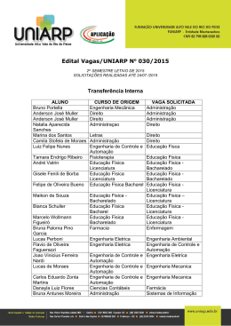 EDITAL 030-2015 RESULTADO VAGAS