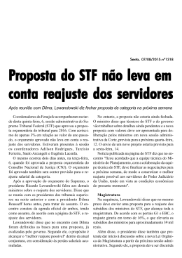 Proposta do STF não leva em conta reajuste dos